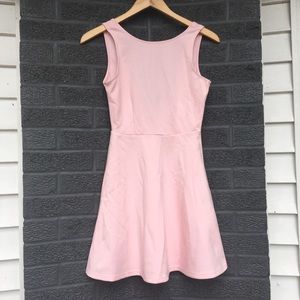 Light pink low cut back dress
